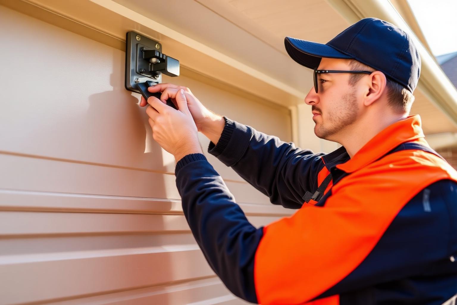 Mint Hill Garage Door Repair technician servicing a garage door in Mint Hill, NC